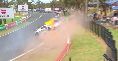 Bathurst 12 Hour 2026 crash James Golding @ The Grate #268 Team BRM Audi