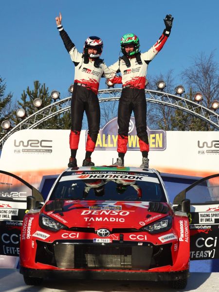 Winnaars van de Rally Sweden 2026: Elfyn Evans en Scott Martin foto tgr-news toyota gazoo racing wrc